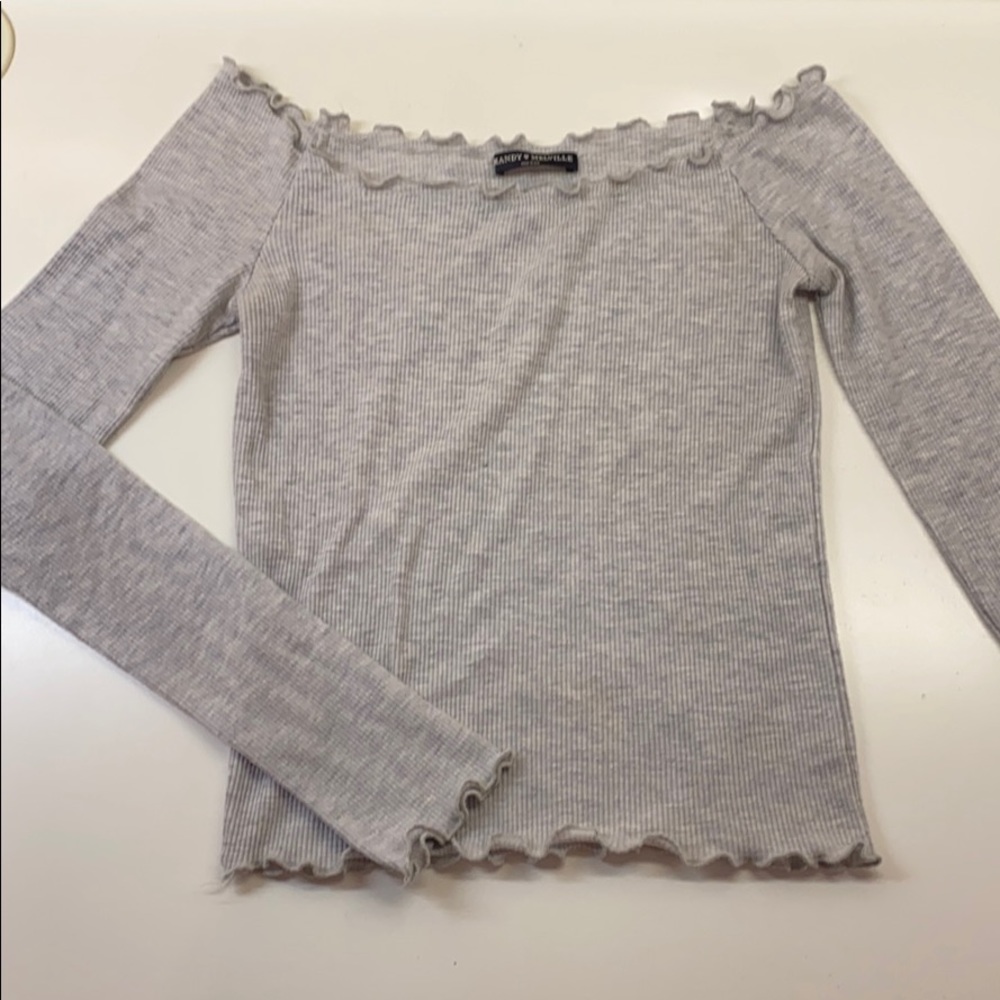 Brandy Melville Long Sleeve Gray Top
